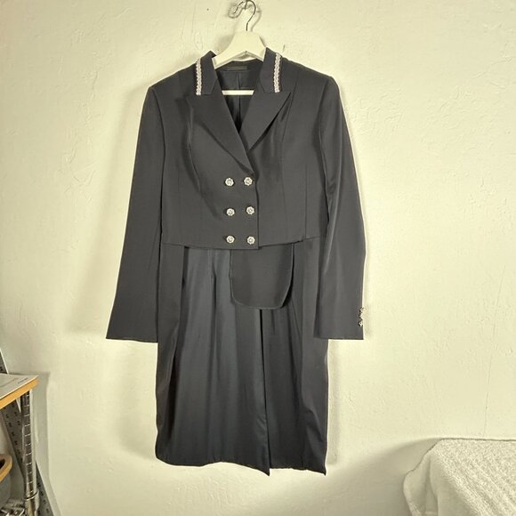 R.J. Classics Xtreme Equestrian Show Dress Coat Size 4R Double Breasted Black - Picture 1 of 10